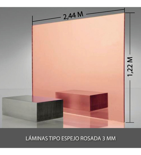 Lamina De Acrílico Rose Gold 3mm 1.22x2.44