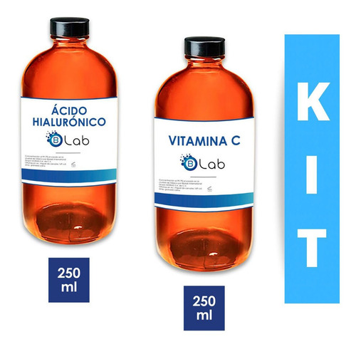 Kit Serum Facial Ácido Hialurónico Vitamina C 250 Ml Biolab