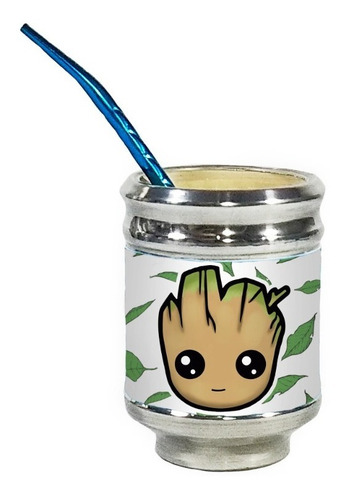 Imagen 5 de 5 de Equipo De Mate Sin Termo Baby Groot Cuero Set Kit Matero