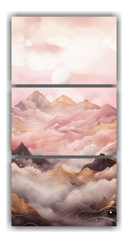 30x60cm Set 3 Cuadros Decorativo Dimensiones Mountain Landsc