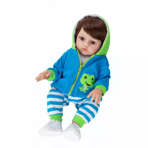 Brastoy Sapo Boneco Bebe Reborn Nino 100% Silicone 48cm