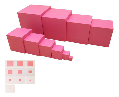 Juego Montessori Learning Pink Tower para igualar tallas [br]