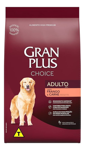 Ração Granplus Choice Frango E Carne Cães Adultos 15kg