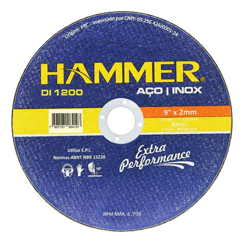 Disco Inox Hammer 9 X 2,0mm Gydi1200