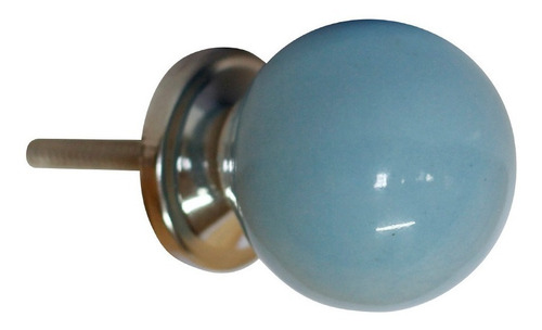 Imagem 1 de 5 de 2 X Puxador Cerâmica Redondo Azul Móveis Portas Gavetas