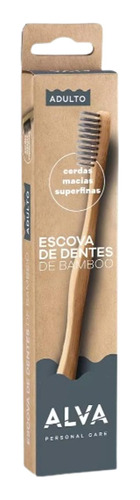 Kit 2x: Escova Dental Bambu Cerdas Super Finas Adulto Alva