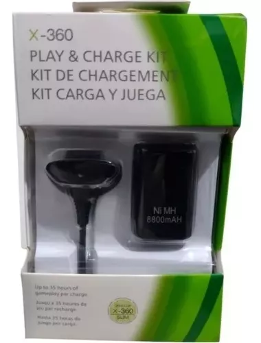 Kit Carga Y Juega Xbox 360 + 4800 Ni-mh Cargador - M y M Suministros