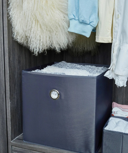 Imagen 8 de 10 de Pack 3 Caja Organizadora Cubo Plegable Para Closet Canasto