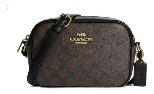 Bolsa Mini Jamie Camera Coach C9926 Café Acabado de los herrajes Dorado Color Marrón oscuro Color de la correa de hombro Negro