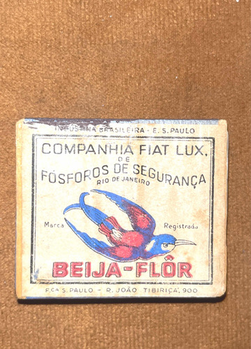 Fósforos Beija Flor D Colección Cerrada C Sello Caja Madera