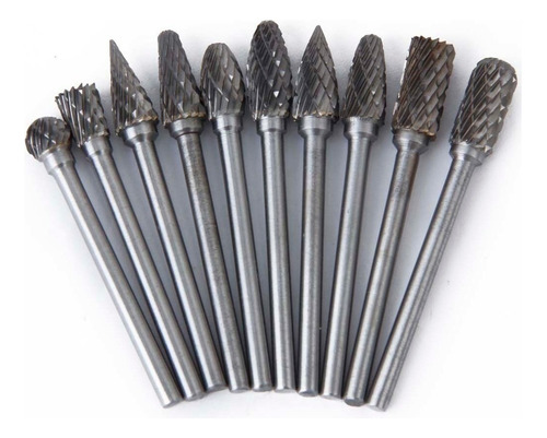 Gift Kit 10 Tungsten Carbide Rotary Files Shank 6mm 1