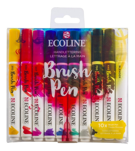Marcadores Ecoline Brush Pen Lettering Estuche X 10 Colores
