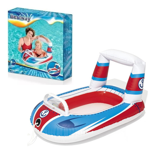 Flotador Inflable Infantil Para Pileta Con Asiento Mod. Bote