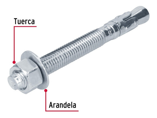 Caja C/25 Taquetes Arpon De 5/8x6 Fiero C/tuerca Y Arandela