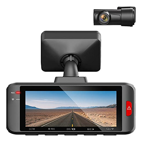 4k Dual Channel Dash Cam, Built-in Wi-fi Gps, 4k + 1080...