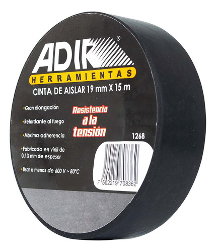 Cinta De Aislar 15 Mts. Adir Mod. 1268  (con 10 Pzs)*****