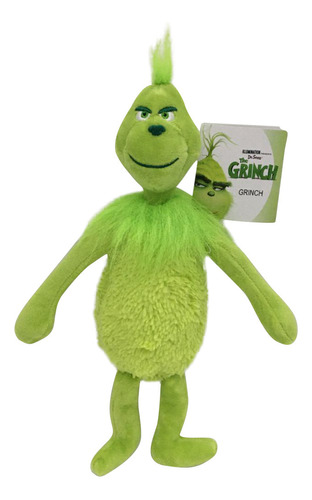 Muñeco de peluche navideño del Grinch, figura verde del Monstruo Grinch, color rojo