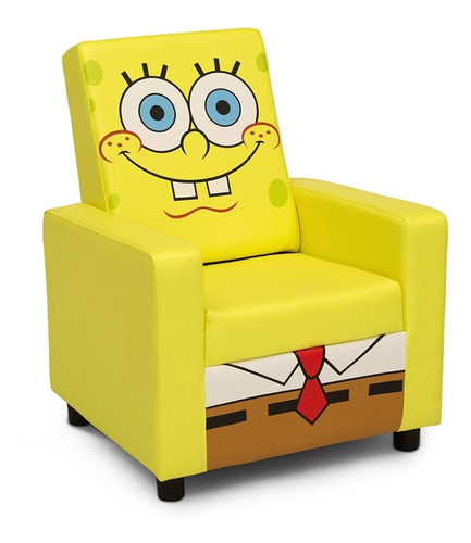 Sillón Para Niños Tapizada Con Respaldo Alto, Bob Esponja
