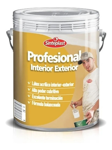 Pintura Látex Profesional Sinteplast Interior / Exterior Blanca 20 Lts