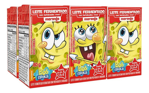 Yakut Bob Esponja 6 Unidades De 80g Morango Uva Ou Original