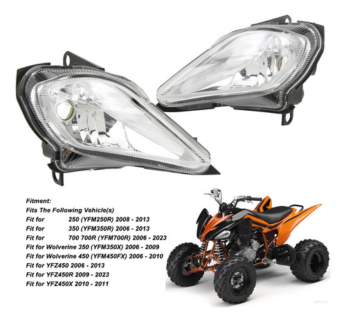 B Conjunto De Faros Impermeable Para Yamaha Raptor/wolverine