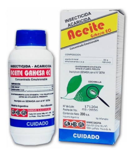 Aceite Emulsionado Para Combatir Cochinilla 200cm3 Chico