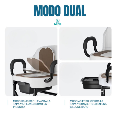 Silla De Baño Con Comodo Inodoro Cuadrado Con Tapa Sc-515