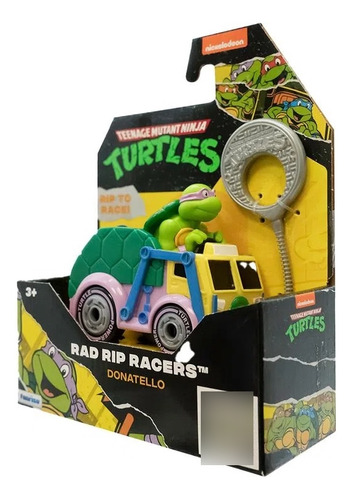 Tartaruga Ninja Rad Rip Racers Carrinho Corda Donatello