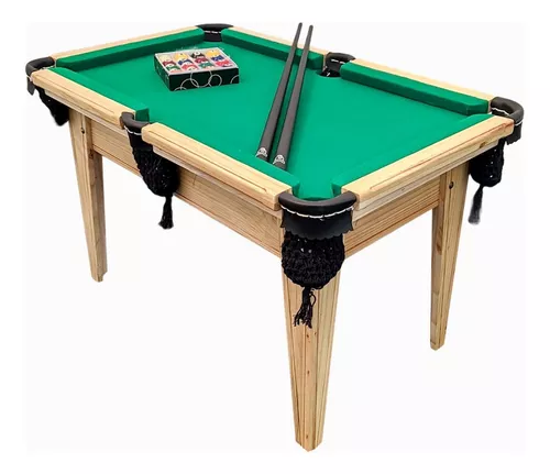 Mini Jogo De Mesa De Sinuca Bilhar Snooker Madeira 51x31x9cm