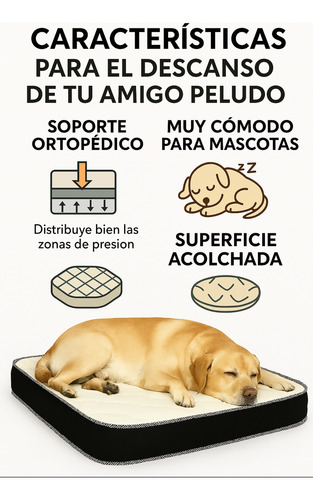 Colchón Ortopédico Perros Mascotas Grande Doble Vista Blanco Colchón Para Perro Cama Mascotas Grande Doble Vista Gatos