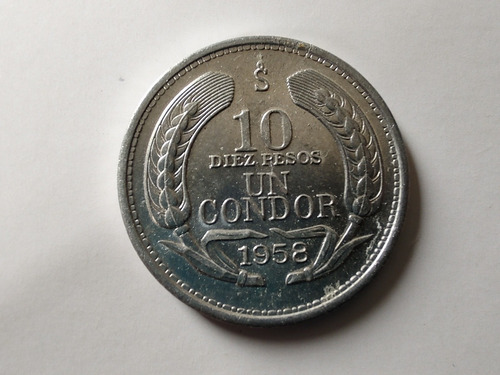 Moneda Chile 10 Pesos 1958  1 Condor Al(x6-x9-x65-x90x222