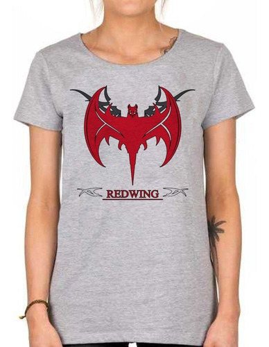 Remera De Mujer Redwing Murcielago Alas Rojas Art