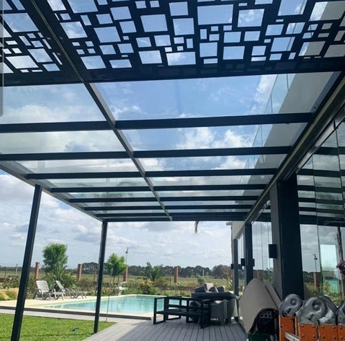 Pergolas En Hierro Con Chapa Perforada Decorativa