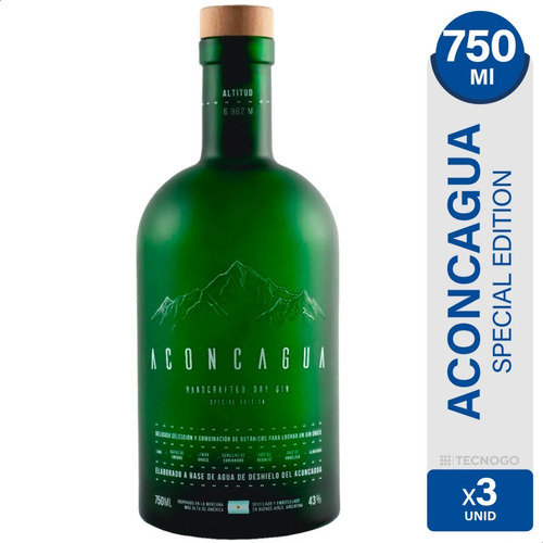 Gin Aconcagua Edicion Especial Lima & Lemongrass - Pack X3 