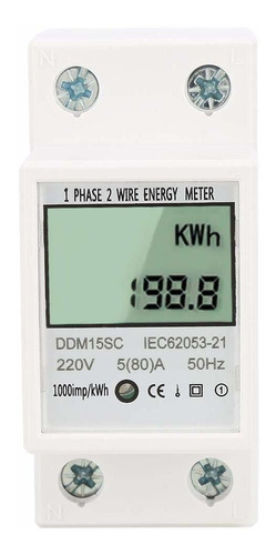 Regla Din Sola Fase 5-80a Ddm15sc Lcd Digital Display