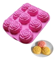 Comprar Molde De Silicona Rosa X6 Jabones , Velas, Yeso, Resina, Cup