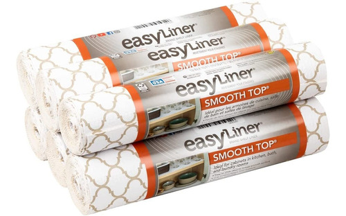 Easyliner Brand Smooth Top Shelf Liner, Taupe Quatrefoi...