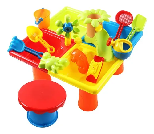 Mesa De Agua Y Arena Para Bebés – Juguete Sensorial Infantil Con Accesorios, Base Antideslizante, Para Interior Y Exterior