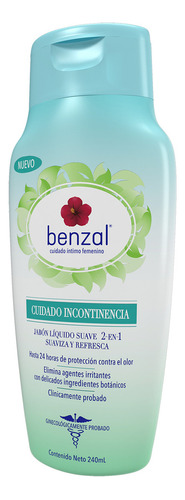Benzal wash shampoo íntimo 2 en 1 cuidado incontinencia