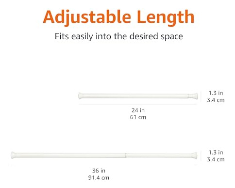 Cortinero Ajustable A Presión 60 A 90 Cm Blanco