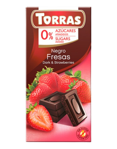 Torras ·chocolate Negro Con Fresas (sin Azúcar O Gluten) 75g