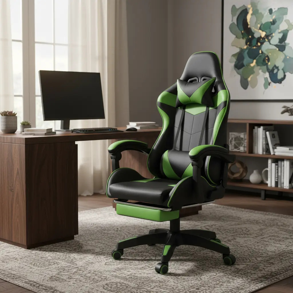 Cadeira Gamer Glory Reclinável Braço 3d Giratória Cor Verde