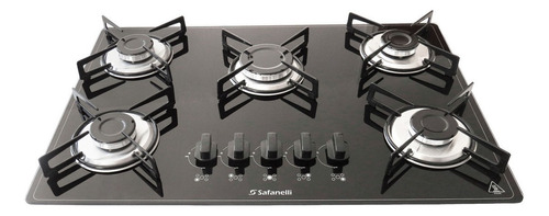 Fogão cooktop gás Safanelli Semplice Fogão 5 bocas preto 127V/220V