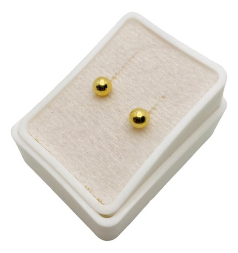 Aretes Broquel Dormilonas Oro 14k 4mm De Diámetro