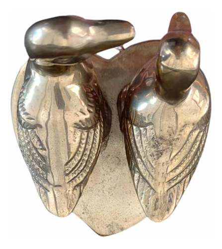 Par Patitos Bronce Base Forma Corazón (Usado)