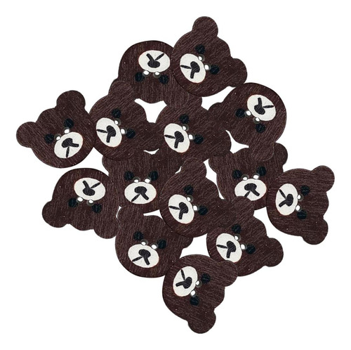 2 Botones De Madera Con Forma De Oso De 50 Piezas, 2