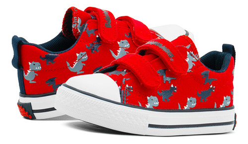 Bubble Gummers® Tenis Terry I Para Niño Dinosaurios En Rojo