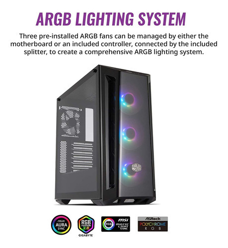 Gabinete Gamer Cooler Master Masterbox MB520 ARGB