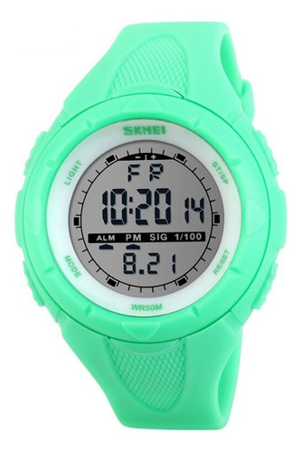 Reloj Skmei Digital 1074 verde claro para mujer