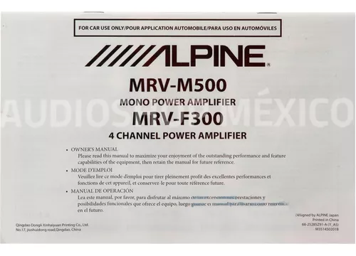  Alpine Amplificador MRP-F300 de 4 canales y 300 vatios